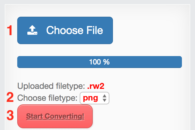 How to convert RW2 files online to PNG
